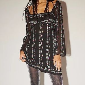 Anna Sui Floral Fantasy Mini Dress
